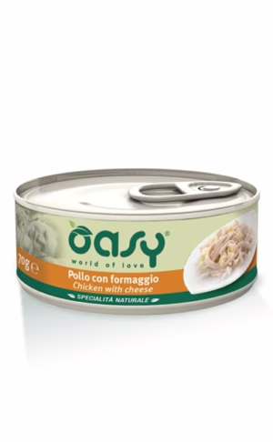 Oasy pollo con formaggio lattina 150gr
