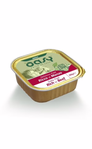Oasy adult vaschetta delizioso paté manzo 100gr
