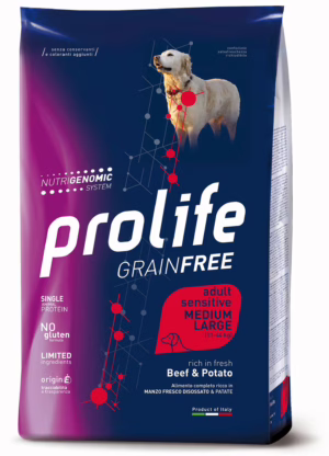 Prolife grain free adult medium/large manzo e patate 10kg
