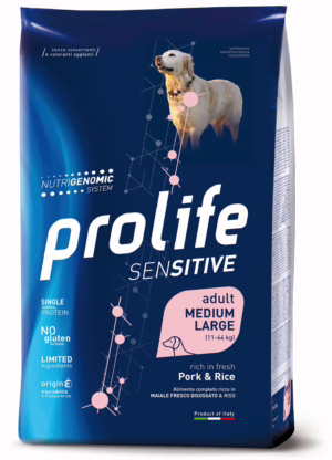 Prolife sensitive adult medium e large maiale e riso 10kg