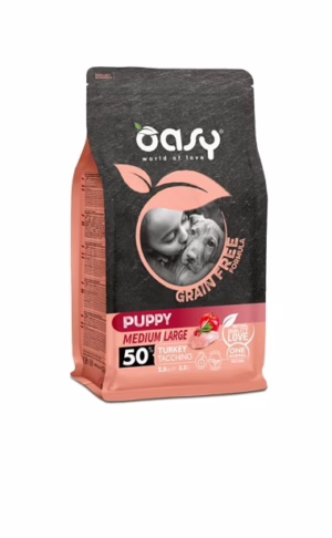 Oasy grain free puppy medium/large tacchino 2,5kg