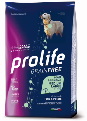 Prolife grain free adult medium/large pesce e patate 2,5kg