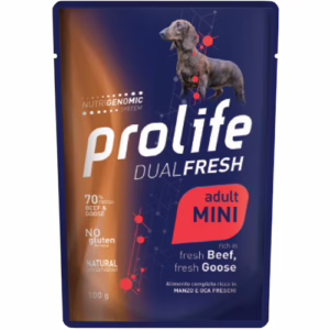 Prolife dog dualfresh adult manzo e oca 100g