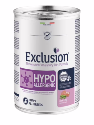Exclusion hypo puppy maiale e piselli 400g