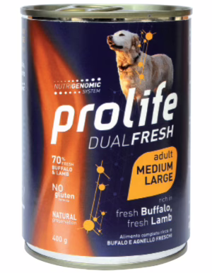 Prolife dual fresh adult m/l agnello e bufalo 400g