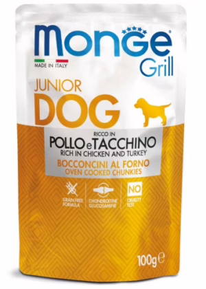 Monge grill bustine junior pollo e tacchino 100g