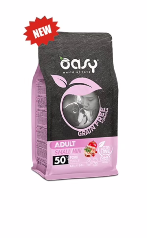 Oasy grain free adult small/mini maiale 800g