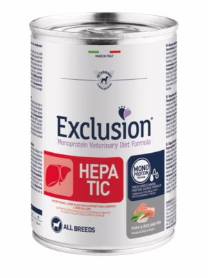 Exclusion hepatic maiale, riso e piselli 400g