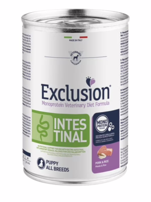 Exclusion intestinal puppy maiale e riso 400g