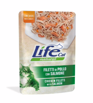 Life cat busta pollo, salmone e carote 70g