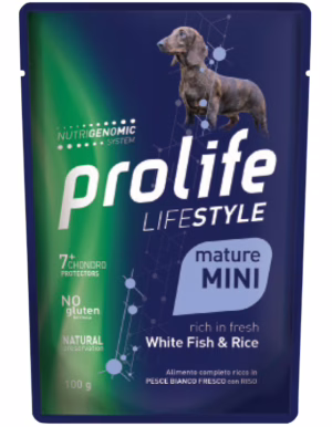 Prolife dog lifestyle mature pesce bianco e riso 100g