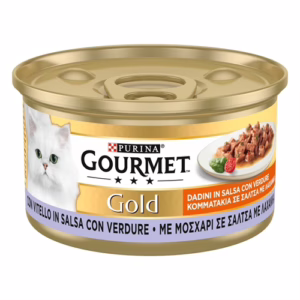 Gourmet gold dadini in salsa, vitello in salsa con verdure 85gr