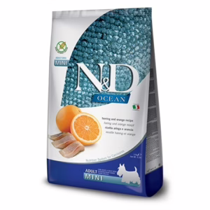N&d ocean adult mini aringa e arancia 800g