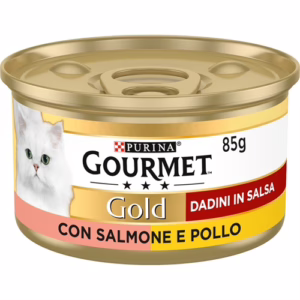 Gourmet gold dadini in salsa salmone e pollo 85gr