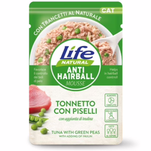 Life cat busta hairball tonnetto con piselli 70g
