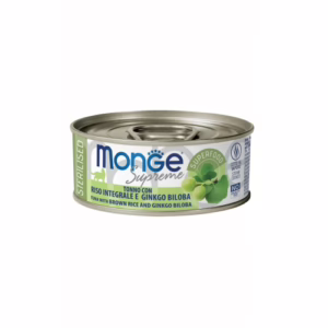 Monge supreme sterilised tonno con riso integrale e ginko biloba 80g