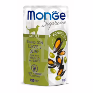 Monge buste supreme adult tonno con cozze e olive 80g