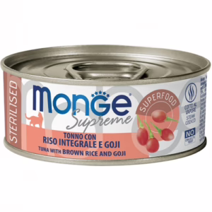 Monge supreme sterilised tonno con riso integrale e goji 80g
