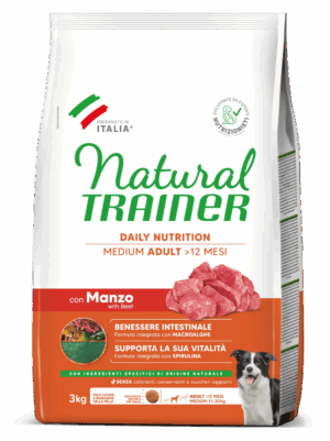 Natural Trainer Medium Adult con Manzo