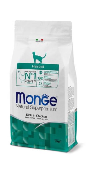 Monge Natural Superpremium Hairball Ricco in Pollo