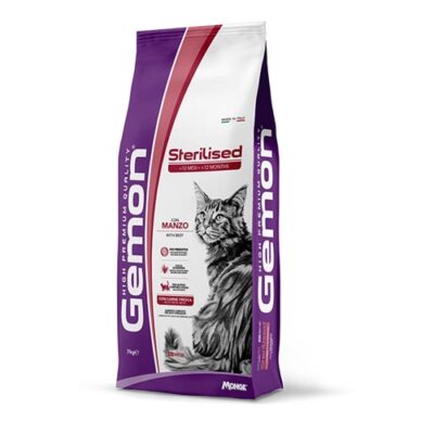 GEMON STERILISED CON MANZO 7KG - Cibo Secco per Gatti Sterilizzati