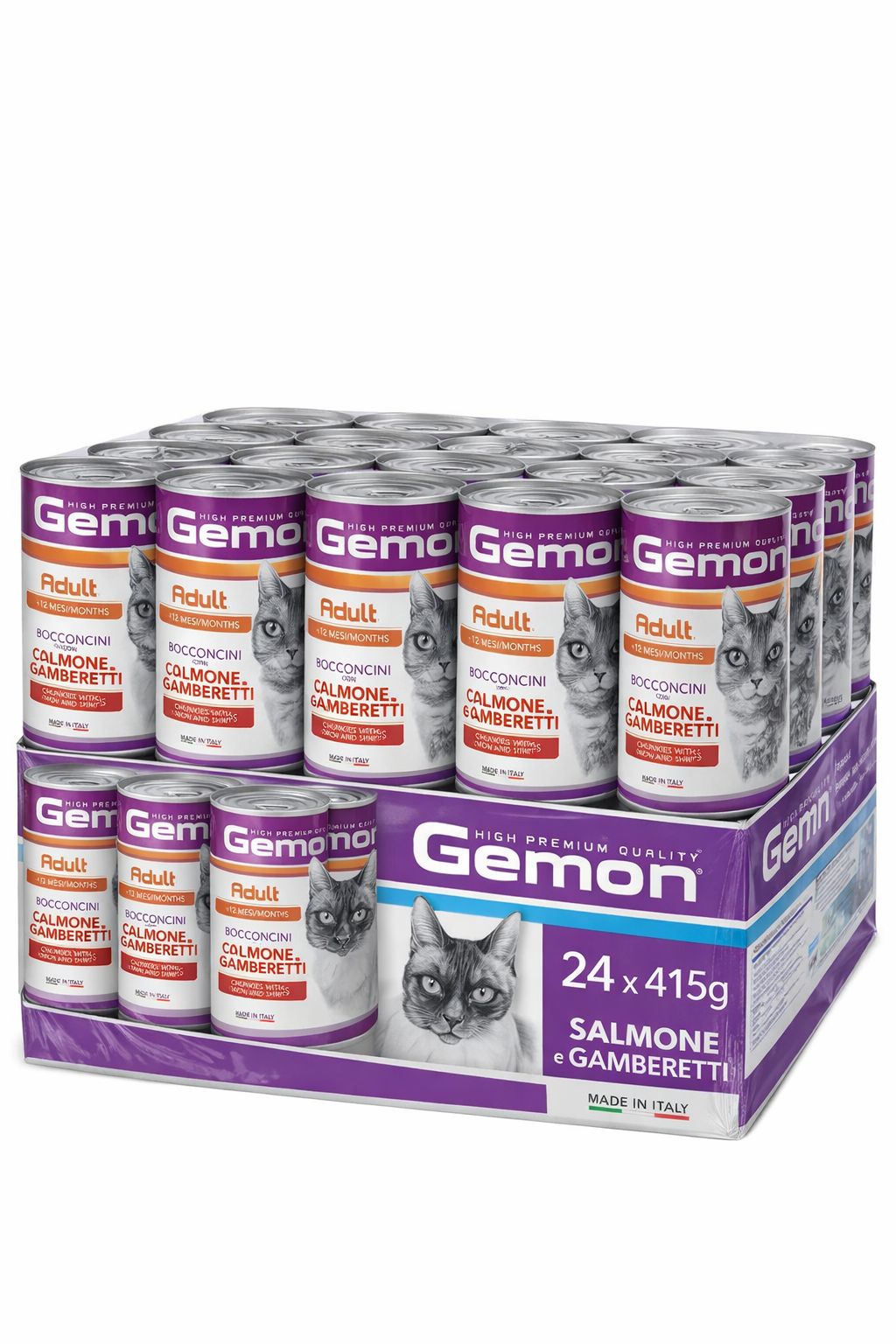 Gemon Adult Bocconcini con Salmone e Gamberetti 24x415g