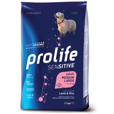 Prolife Sensitive Adult Medium e Large Agnello e Riso 2,5Kg