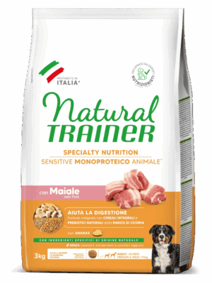Trainer Sensitive Medium&Maxi Adult No Gluten con Maiale e Cereali Integrali