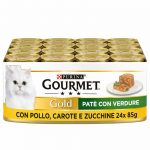 Gourmet Gold Patè Verdure, Pollo, Carote e Zucchine - 24x85g