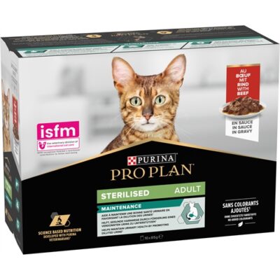 Proplan Multipack Adult Sterilised Stracetti di Manzo in Salsa 10x85g