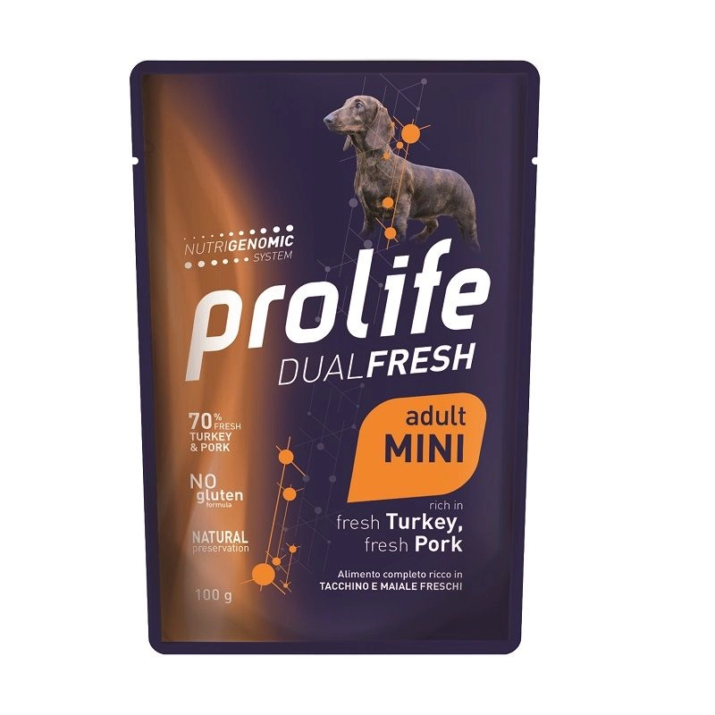 Prolife DualFresh Adult Tacchino e Maiale Mini 100g