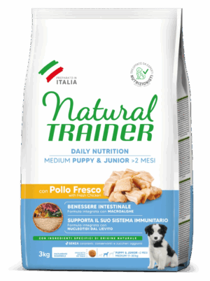 Natural Trainer Medium Puppy&Junior con Pollo Fresco