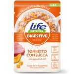 Life Cat Natural Mousse Buste Funzionali 70g - Tonnetto con zucca - Digestive