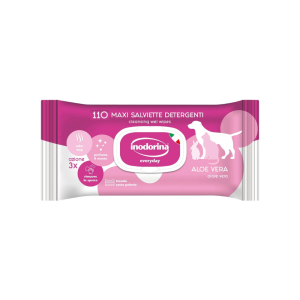 Inodorina Refresh Aloe Vera - Salviette Detergenti per Cani e Gatti