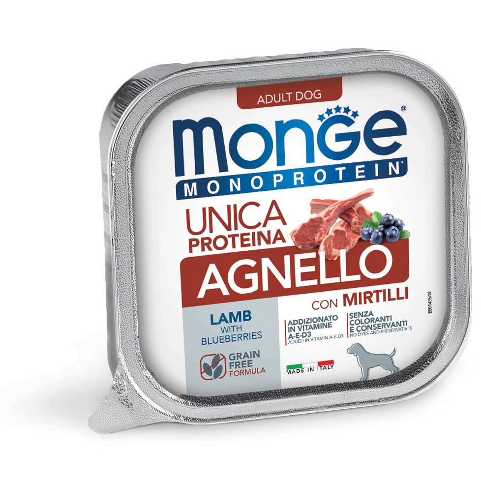 Monge Monoproteico Paté 150g – Alimento Umido Monoproteico in Vaschetta per Cani Adulti
