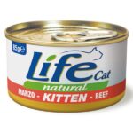 Life Cat Natural Kitten Lattine 85g - Manzo
