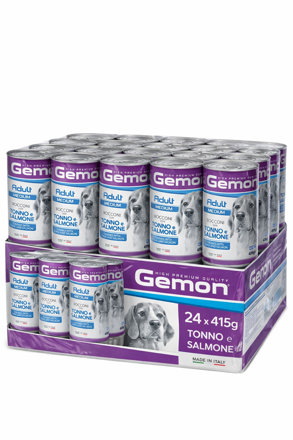 Gemon Medium Adult Bocconi con Tonno e Salmone 24x415g