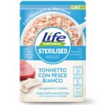 Life Cat Natural Mousse Buste Funzionali 70g - Tonnetto con pesce bianco - Sterilised