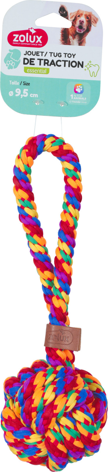 Zolux Gioco Palla in Corda Arcobaleno 9,5cm