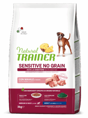 Trainer Sensitive No Grain Medium&Maxi Adult Maiale e Patate