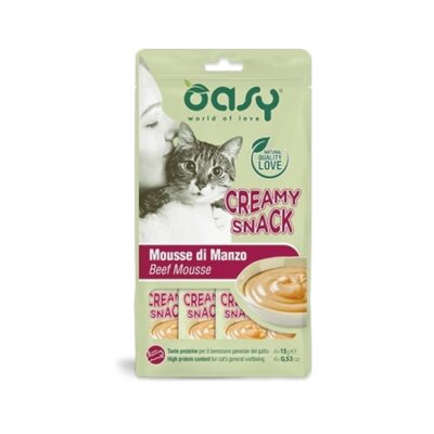 Oasy Creamy Snack Manzo per Gatti - 4x15g