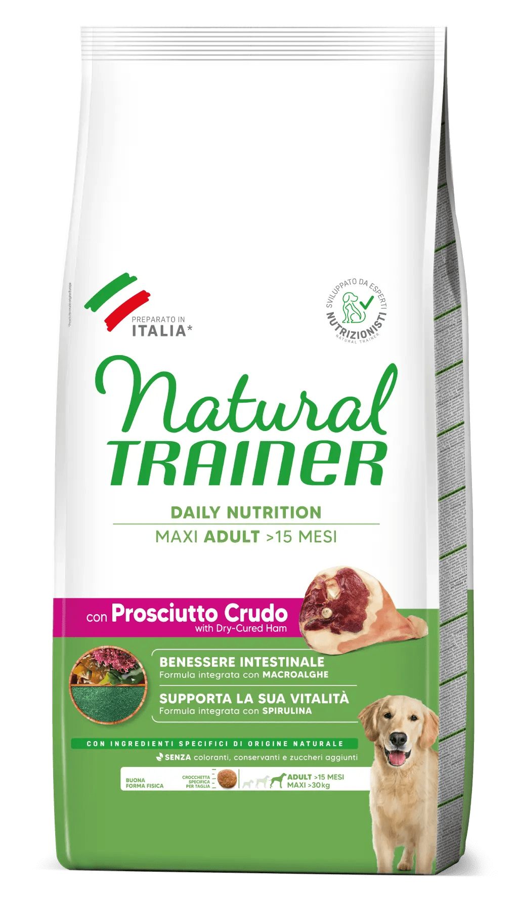 Natural Trainer Maxi Adult con Prosciutto Crudo 12kg