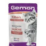 Gemon Bocconcini Alimento Umido per Gatti 100g – Bocconi in Salsa Completi e Gustosi - Salmone-Kitten