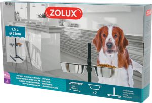 Zolux Supporto Regolabile + 2 Ciotole da 1,5lt