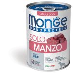 Monge Monoproteico Paté 400g – Alimento Umido Monoproteico per Cani Adulti - Solo Manzo - Adult