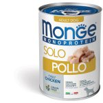 Monge Monoproteico Paté 400g – Alimento Umido Monoproteico per Cani Adulti - Solo Pollo - Adult