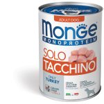 Monge Monoproteico Paté 400g – Alimento Umido Monoproteico per Cani Adulti - Solo Tacchino - Adult