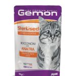 Gemon Bocconcini Alimento Umido per Gatti 100g – Bocconi in Salsa Completi e Gustosi - Anatra-Sterilised