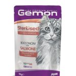 Gemon Bocconcini Alimento Umido per Gatti 100g – Bocconi in Salsa Completi e Gustosi - Salmone - Sterilised