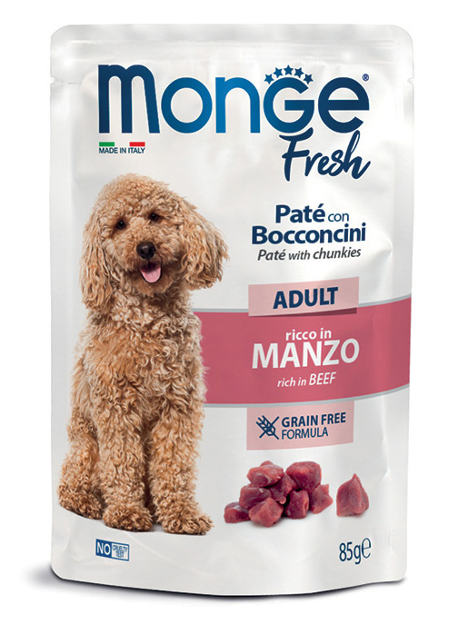 Monge Fresh Paté con Bocconcini Adult Manzo 85g